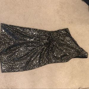 Black and gold sequin dress